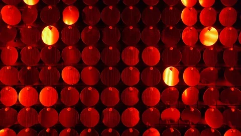 Close up of red sequins sparkling reflective background. Stock Footage 114419680