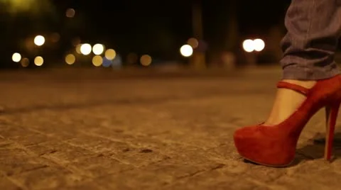 Close-up on red shoes Video stock 12348274