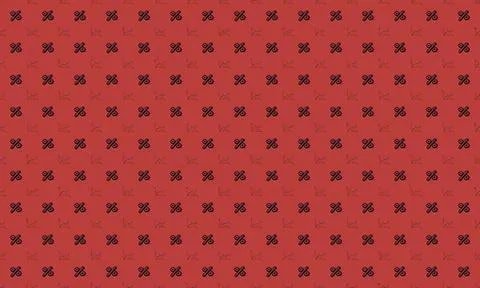 Close-up of red textured background with small black symbols Stock Illustration