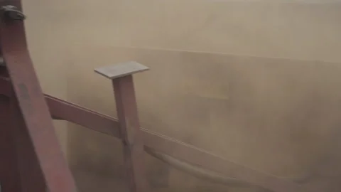  Close up of red tractor reversing using rear shovel Stock Footage 163339689