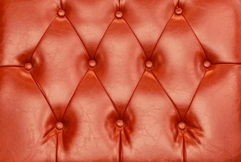 Close up red Wall sofa sitting in the cafe. Stock Photos