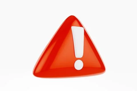 Close-up of red warning sign in triangular shape with white exclamation mark  イラスト素材