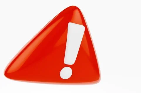 Close-up of red warning sign in triangular shape with white exclamation mark  Stock Illustration