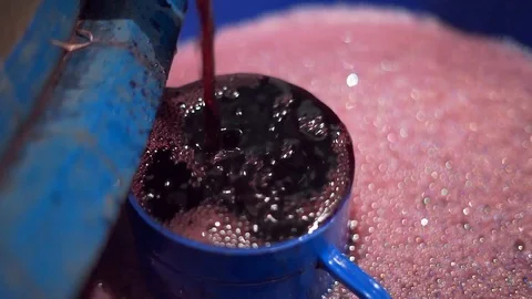 Close up of red wine pouring into a glass Stock Footage 87291453