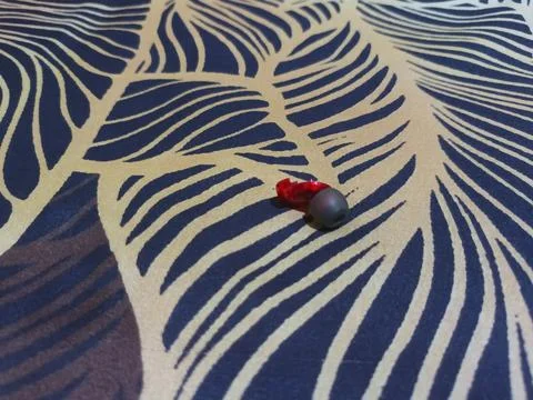 Close-up of the Red Wireless Earbuds Foto stock