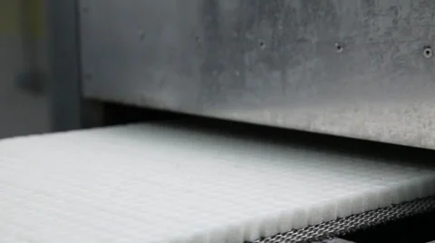 Close-up of refined sugar moving on conveyor belt. Modern granulated sugar facto 스톡 동영상 36727287