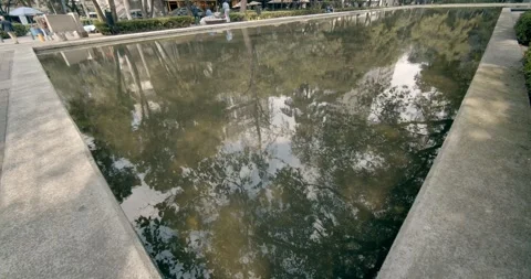 Close up of reflecting pool in Lincoln Park, Polanco, CDMX Stock Footage 250360392