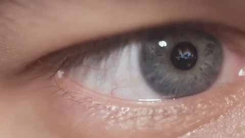 Close up reflection of the flames in the eye of Man Stock Footage 74794716