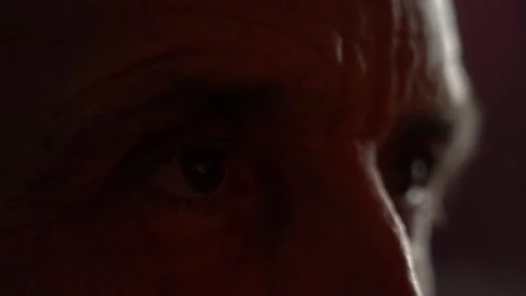 Close-up Reflection of TV Screen in the Eyes of a Man. Stock Footage 148100550
