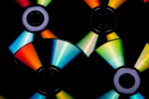 Close up Reflections and Colors on Compact Discs 2 Stock Photos