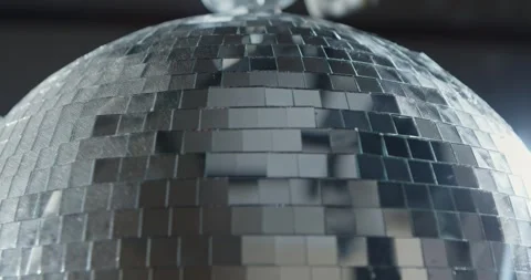 Close up of Reflective Mirror Disco Ball Tiles Stock Footage 328016391