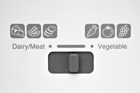 Close-up of the refrigerator's meat and vegetable switches Stock Photos