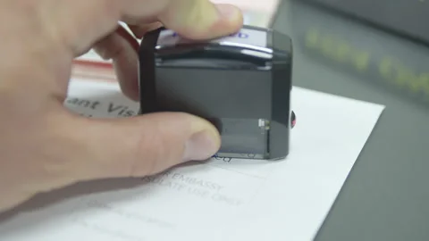 Close up rejected visa application document on the table Video stock 248699198