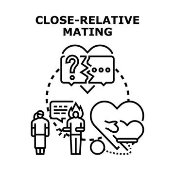 Close relative mating concept problem choice illustration Stock Illustration