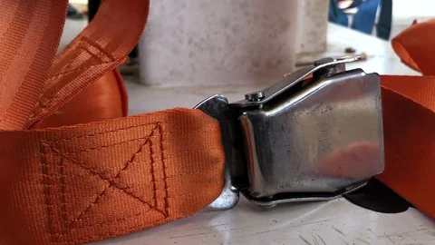 Close up release the stainless buckle  Stock Footage 118433107