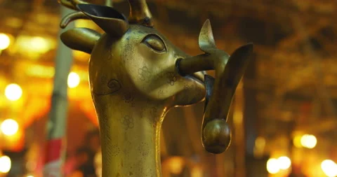 Close up of religious decorations in Buddhist Temple Religious Mysterious Beauti Stock Footage 201097150