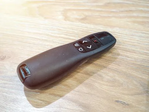 Close up a remote control slide presentation. Stock Photos