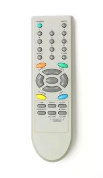 Close up of a remote control on white background Stock Photos