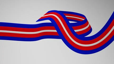 Close-up render of the twisted ribbon of the Cambodia flag, the national colors Stock Photos