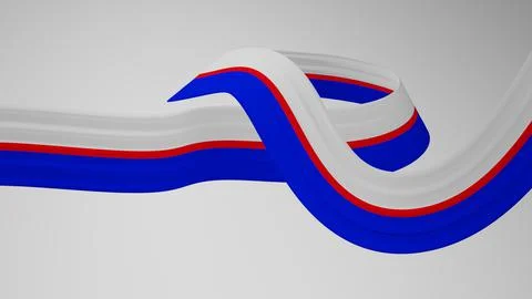 Close-up render of the twisted ribbon of the Czech flag, the national colors of Illustrazione stock