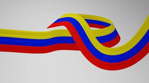Close-up render of the twisted ribbon of the Ecuador flag, the national colors Stock Illustration