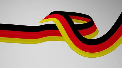 Close-up render of the twisted ribbon of the Germany flag, the national colors Stock Illustration
