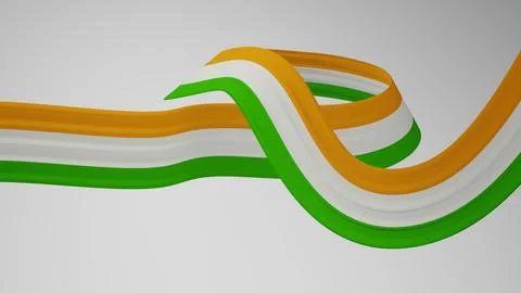 Close-up render of the twisted ribbon of the Ivory Coasto flag, the national Stock Illustration