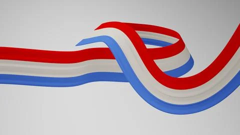 Close-up render of the twisted ribbon of the Luxembourg flag, the national Illustrazione stock