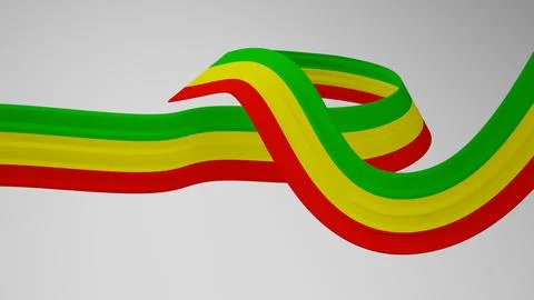 Close-up render of the twisted ribbon of the Republic Congo flag, the national Stock Illustration