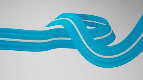 Close-up render of the twisted ribbon of the Somalia flag, the national colors Stock Illustration