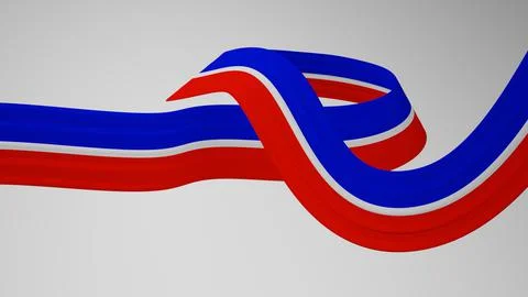 Close-up render of the twisted ribbon of the Taiwan flag, the national colors of Stock Illustration