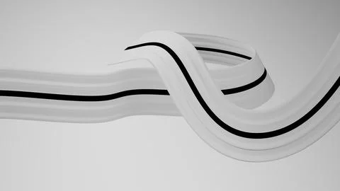 Close-up render of the twisted ribbon of the Taliban flag, the national colors Stock Illustration