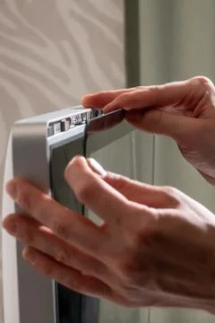 Close-up of a repairman fixing a computer Stock Photos