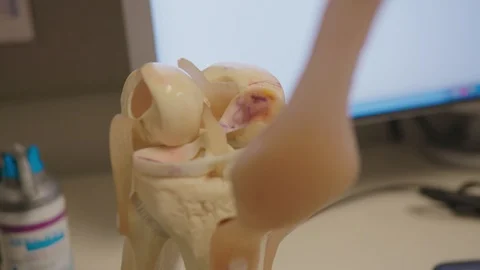 Up close with a replica knee Video stock 103867580