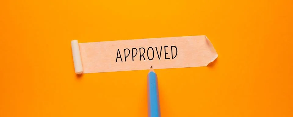 Close up Representation of Approved Concept Idea Stock Photos