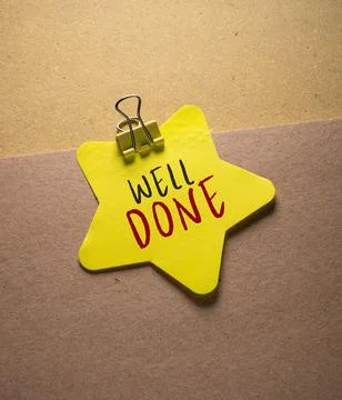 Close up Representation of Well Done Concept Idea Stock Photos