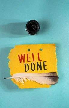 Close up Representation of Well Done Concept Idea Stock Photos