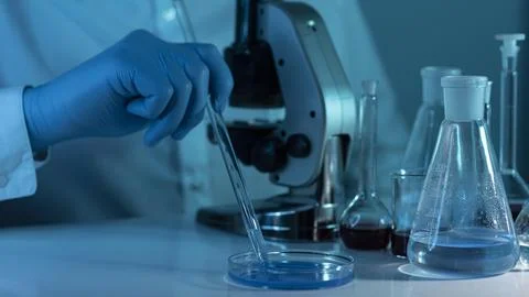 Close up researcher working laboratory Stock Photos