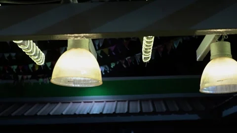 Close up of Restaurant Interior Lighting, Vintage Hanging light in Cafe 스톡 동영상 250981691