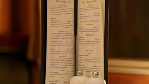 Close up of a restaurant menu Stock Footage 240919312