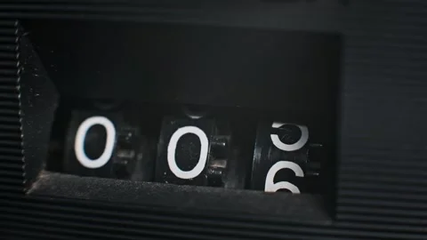 Close Up: Retro Counter, Numbers Rolling Stock Footage 304111845