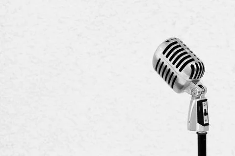 Close-up with retro style microphone Stock Photos