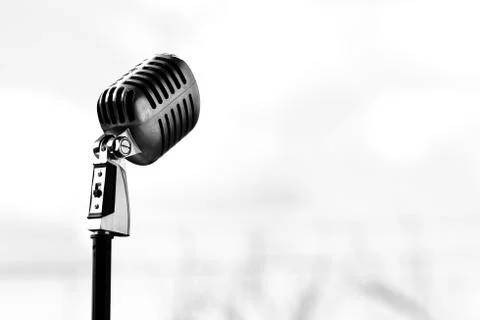 Close-up with retro style microphone Stock Photos