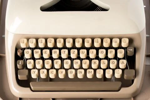 Close up of retro style typewriter in studio Stock Photos