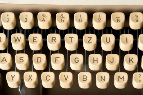 Close up of retro style typewriter in studio Stock Photos