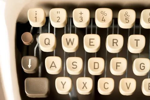 Close up of retro style typewriter in studio Stock Photos
