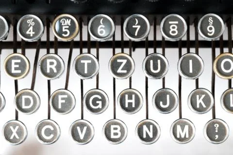 Close up of retro style typewriter in studio Stock Photos