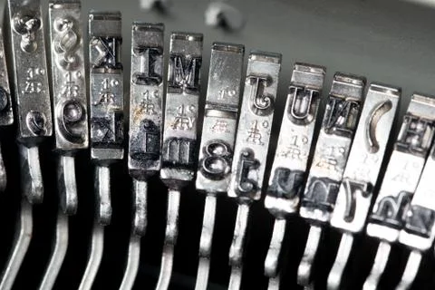 Close up of retro style typewriter in studio Stock Photos