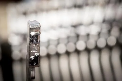 Close up of retro style typewriter in studio Stock Photos