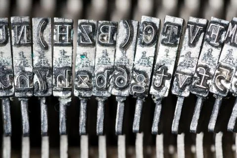 Close up of retro style typewriter in studio Stock Photos